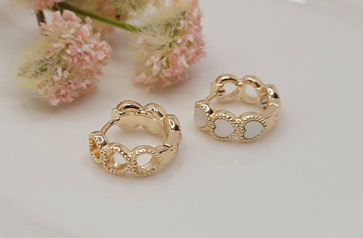 HEART SHAPED DESIGN HUGGIE EARRINGS. -RS19