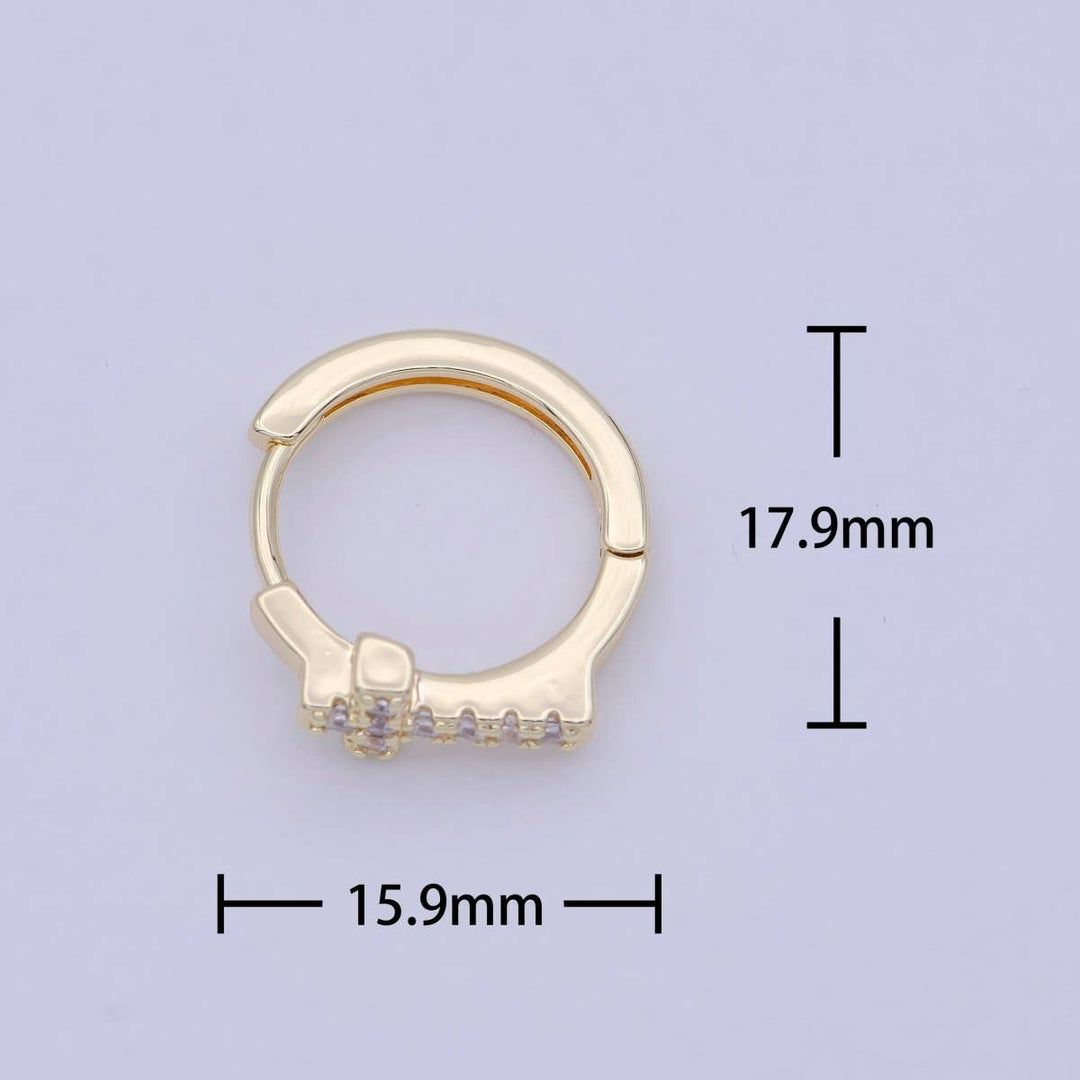 Minimalist Cross Gold Hoop Earring Religious Jewelry Wholesale Earring T-339