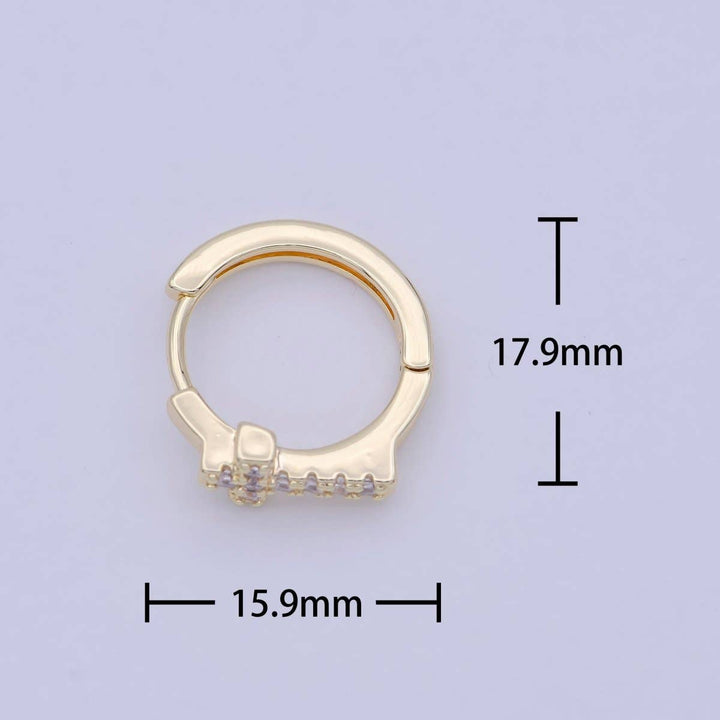 Minimalist Cross Gold Hoop Earring Religious Jewelry Wholesale Earring T-339