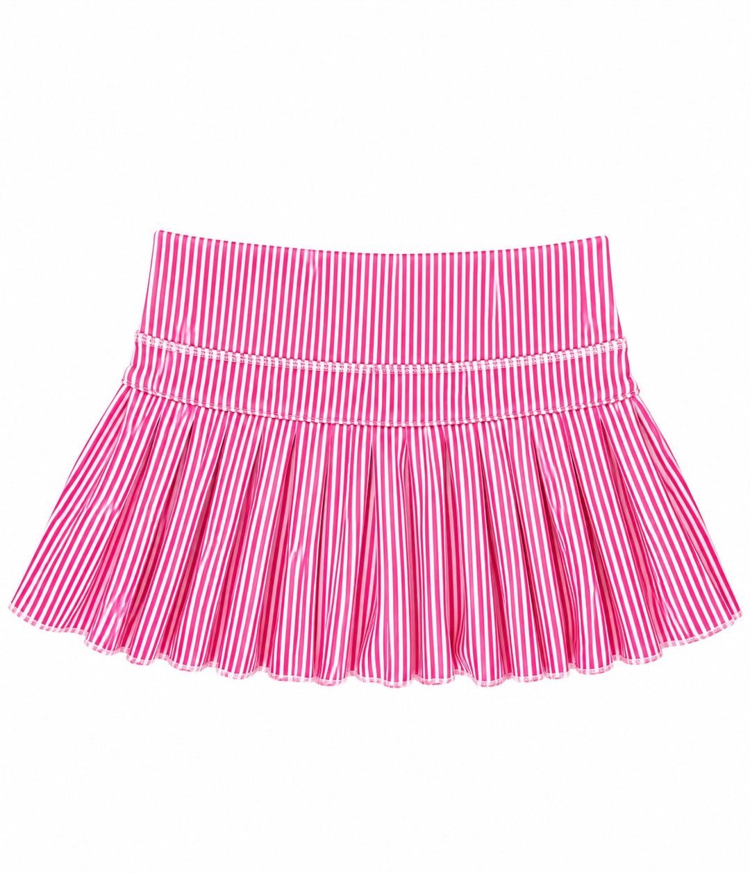 Hot Pink Stripes Mini Pleated Skort
