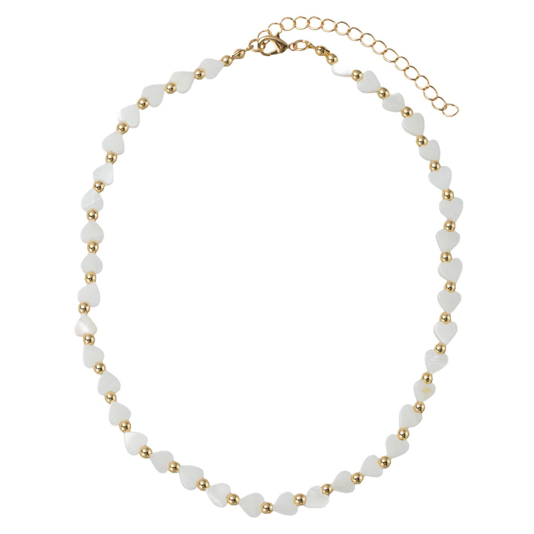 Kids White Heart Beaded Necklace