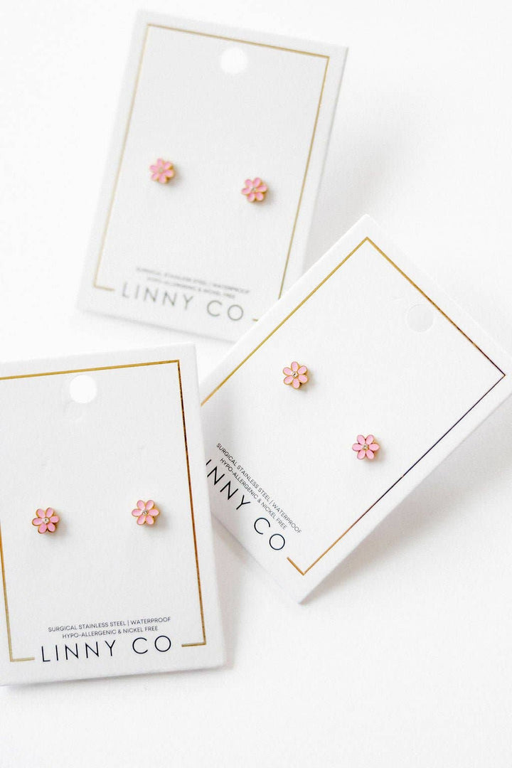 Screwback Stud Earrings - Alli Pink