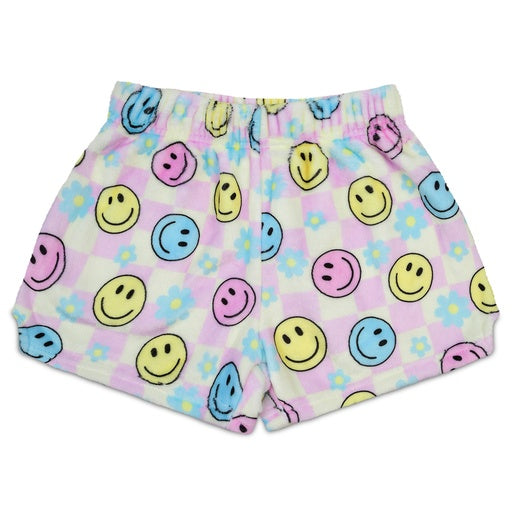 [820-3049S] Happy Check Plush Shorts