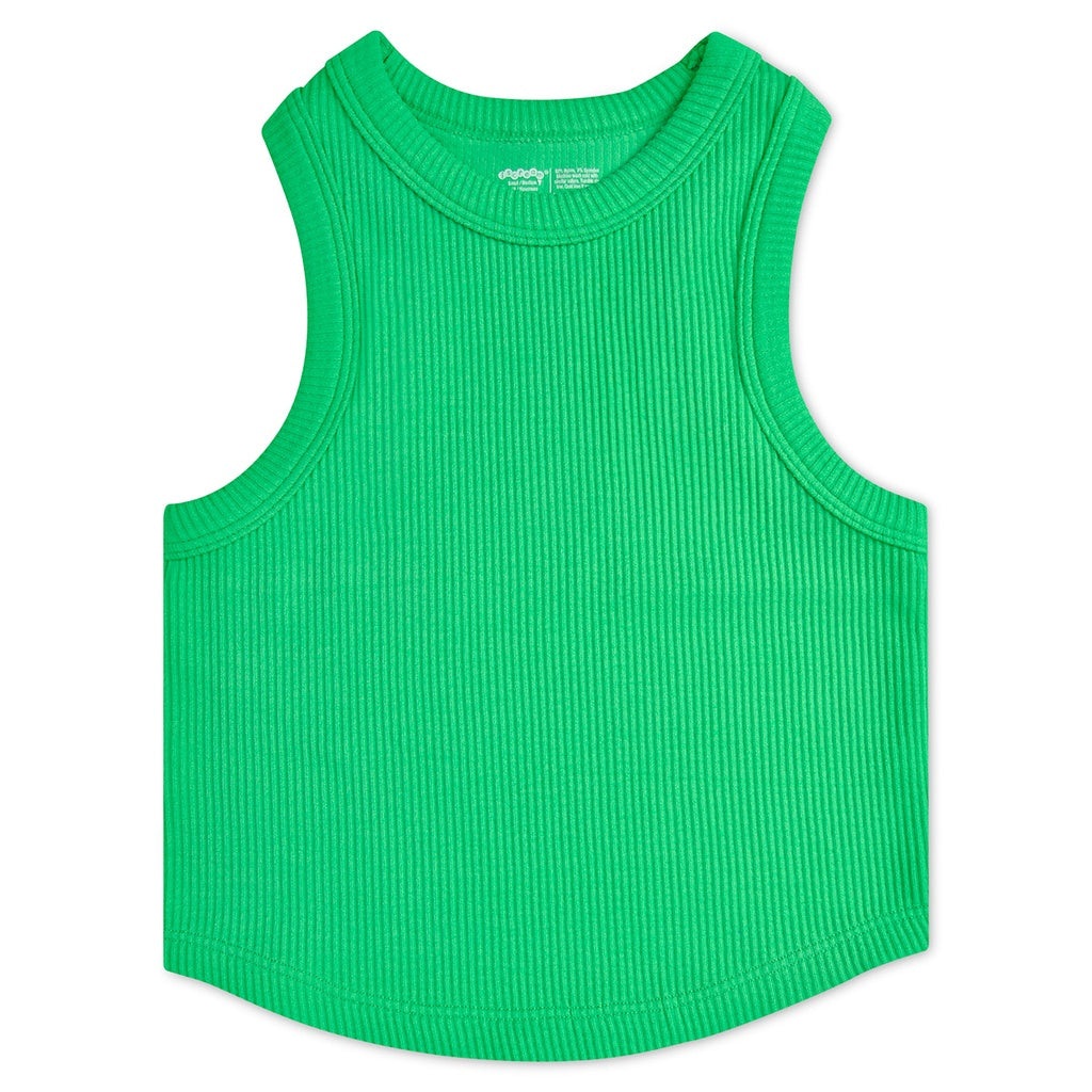 Glam Green Cropped Racerback Tank Top
