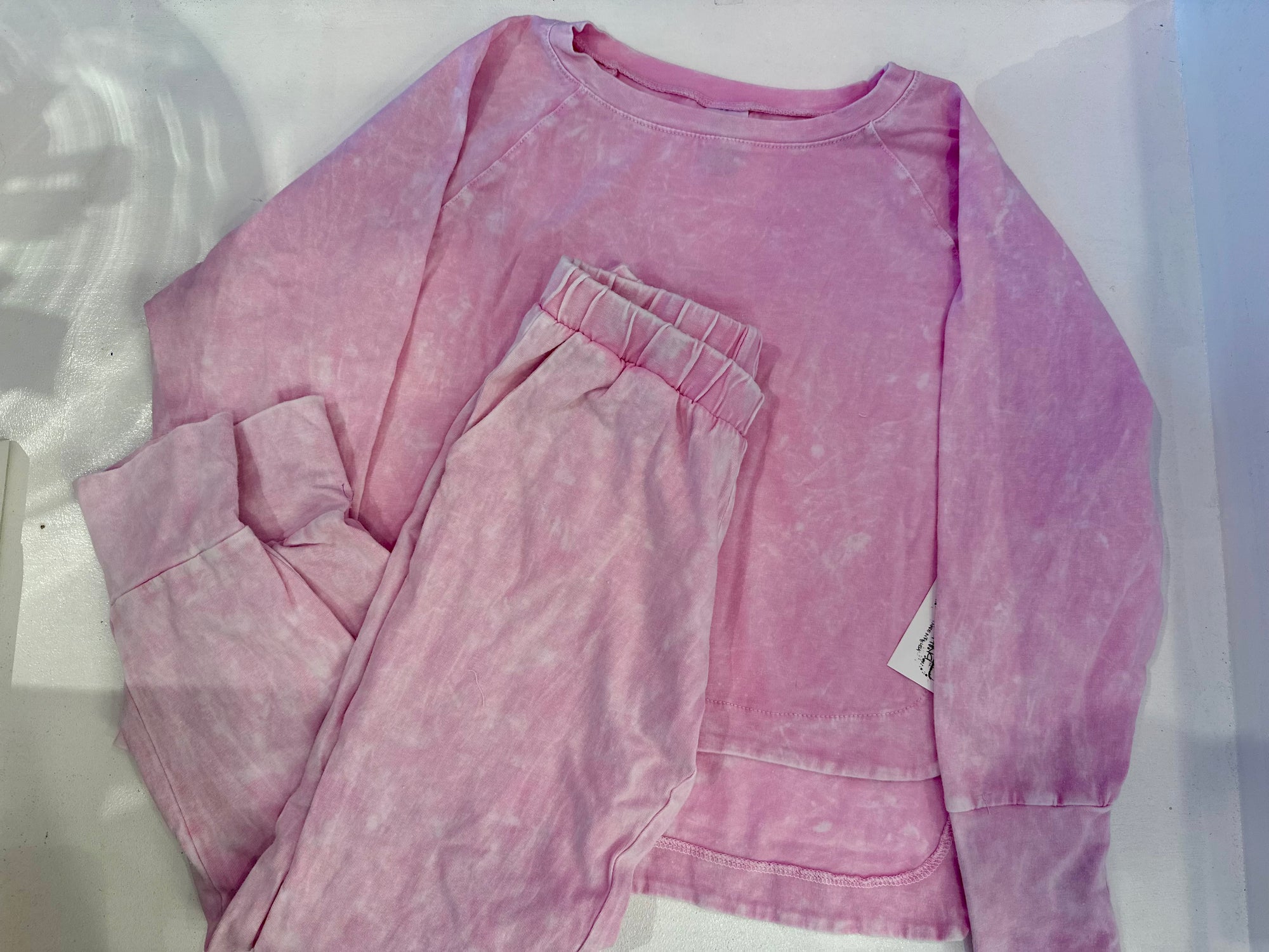 Mineral Washed LS Top Pink