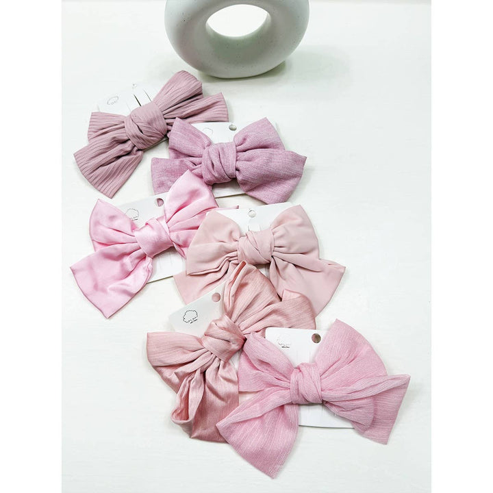 Pink Shade Double Layer Bow Hair Clips
