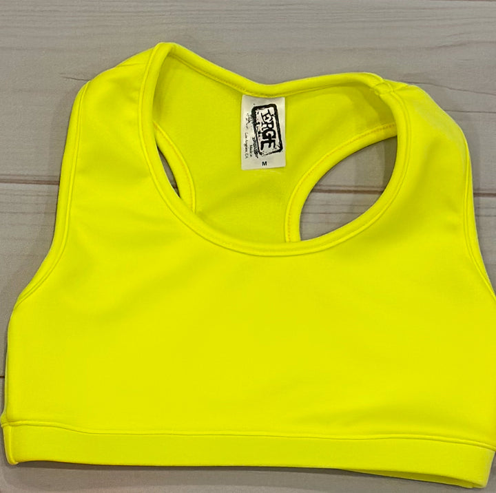 Neon Yellow Techno Sports Bra