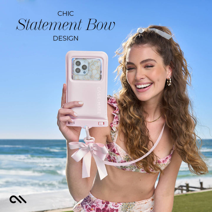 Case-Mate Ballet Pink Bow Waterproof Floating Pouch