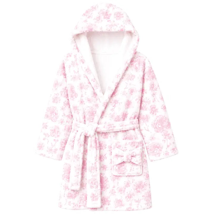 Pretty Pink Toile Hooded Robe