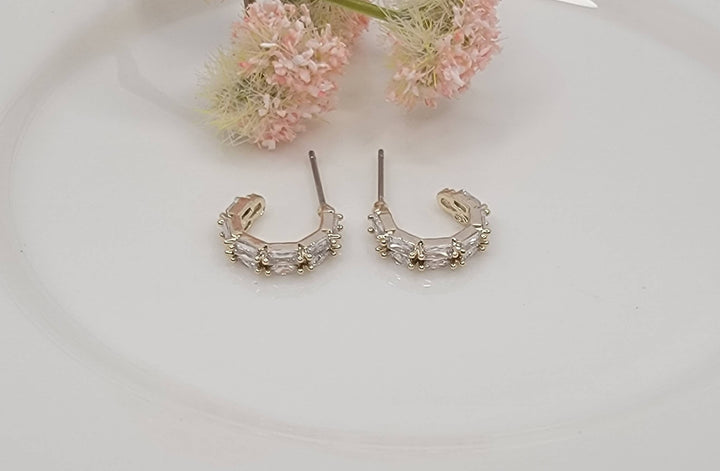 Double Layered Cz Hoop: GOLD - JY51