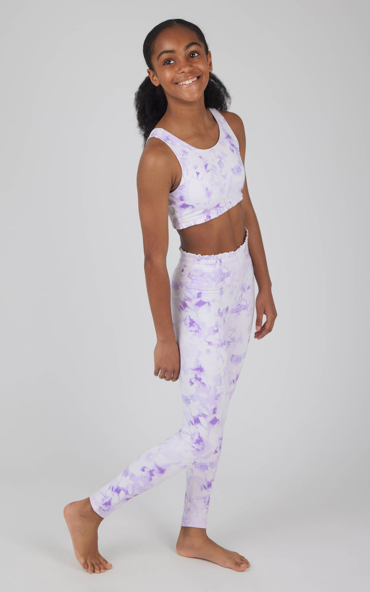 Girls Lux Ruffle Detailed Bra and Leggings - SET: Granada Sky