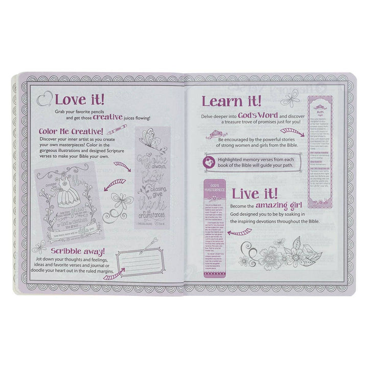 ESV My Creative Bible for Girls Softcover, Pink Floral