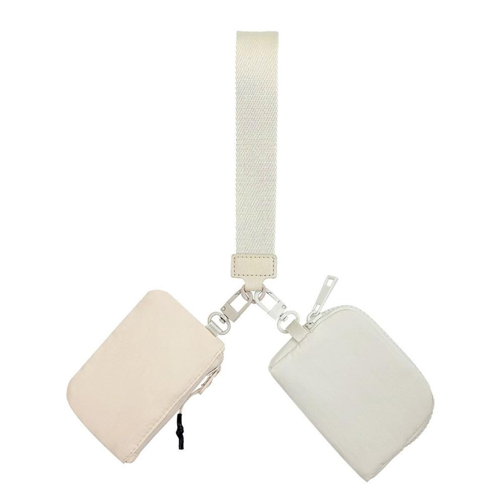 Two Pouch Wristlet-White