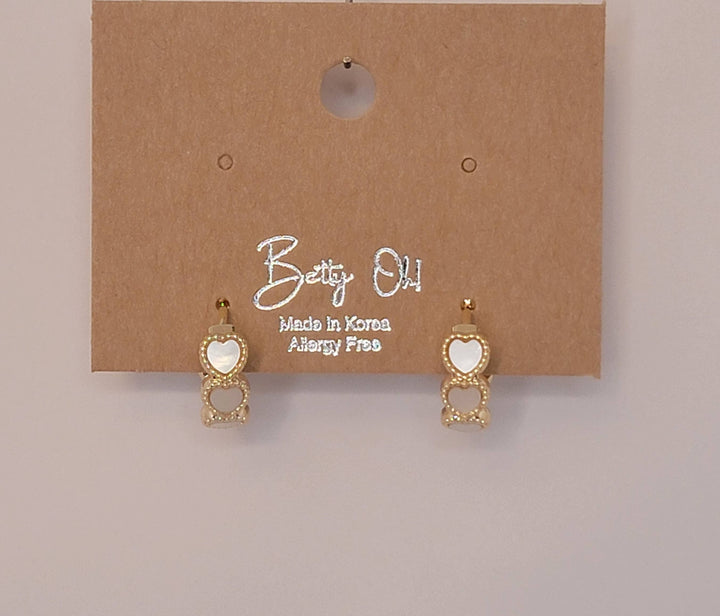 HEART SHAPED DESIGN HUGGIE EARRINGS. -RS19