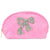 glitter bow oval cosmetic bag