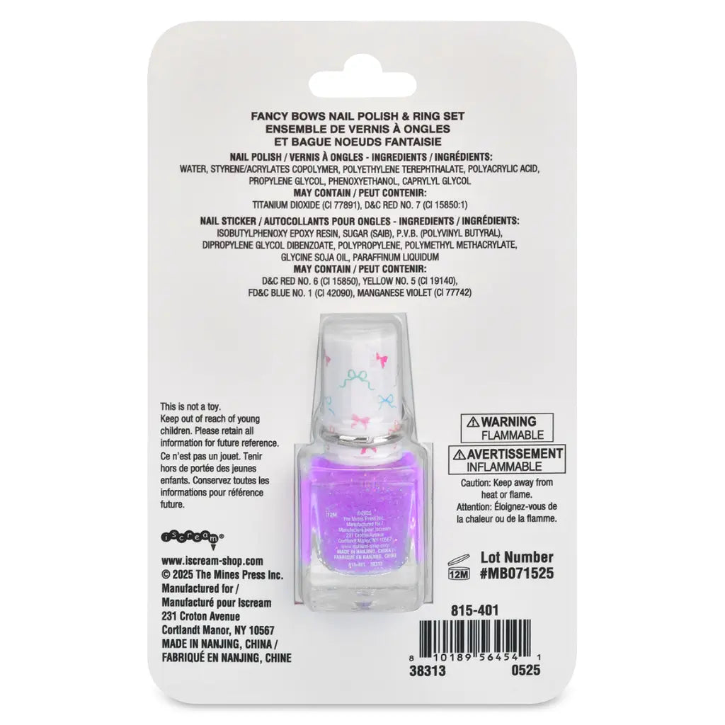 Fancy Bows Nail Polish & Ring Set