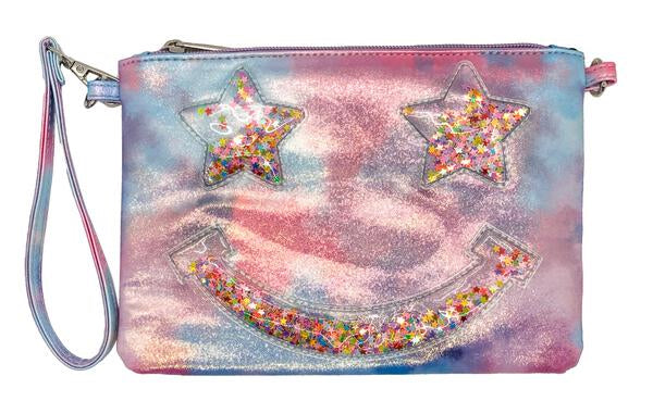 LAVENDER CONFETTI SMILE WRIST/CROSSBODY BAG