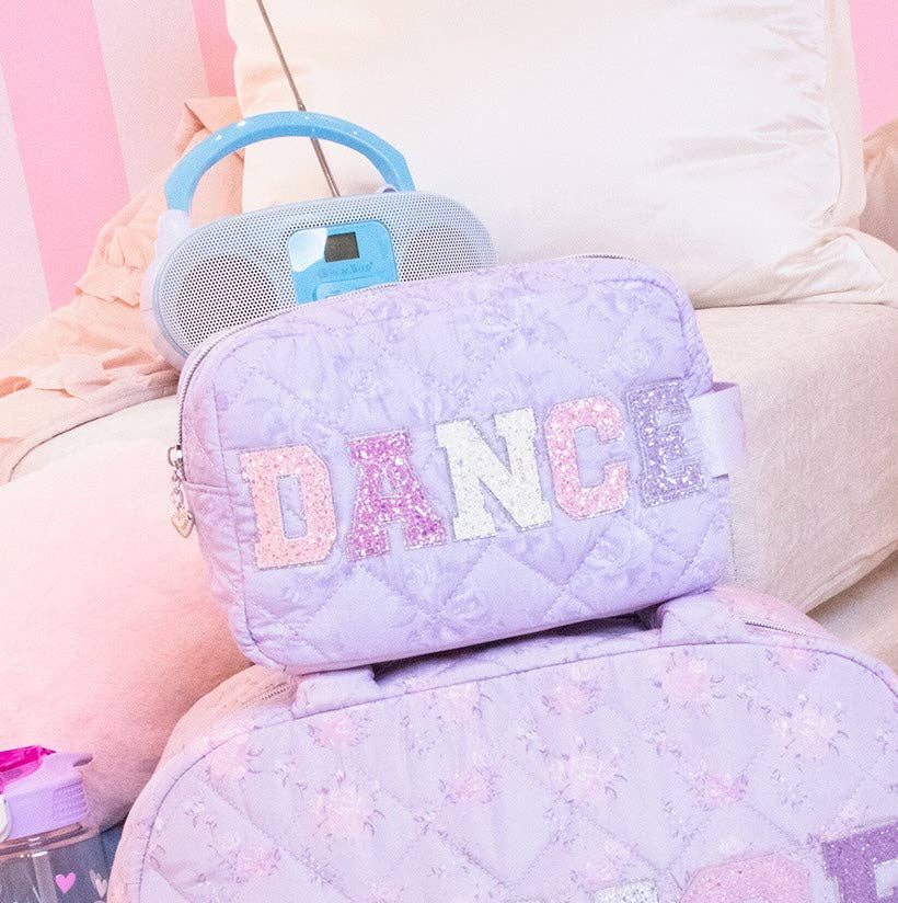 'DANCE' Floral Printed Quilted Pouch