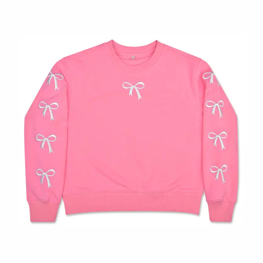 Embroidered Bows Sweatshirt