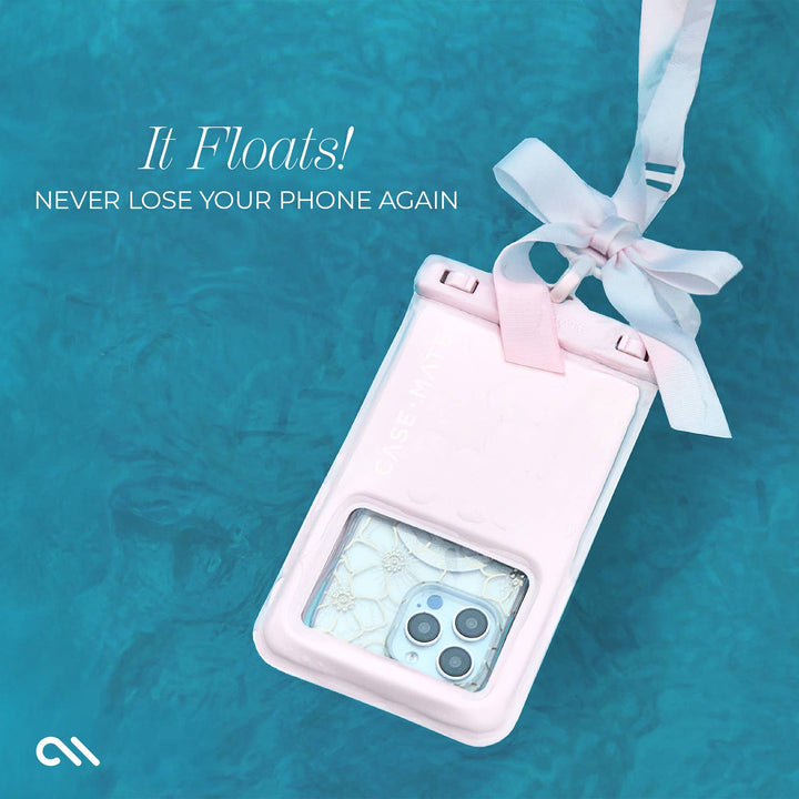 Case-Mate Ballet Pink Bow Waterproof Floating Pouch