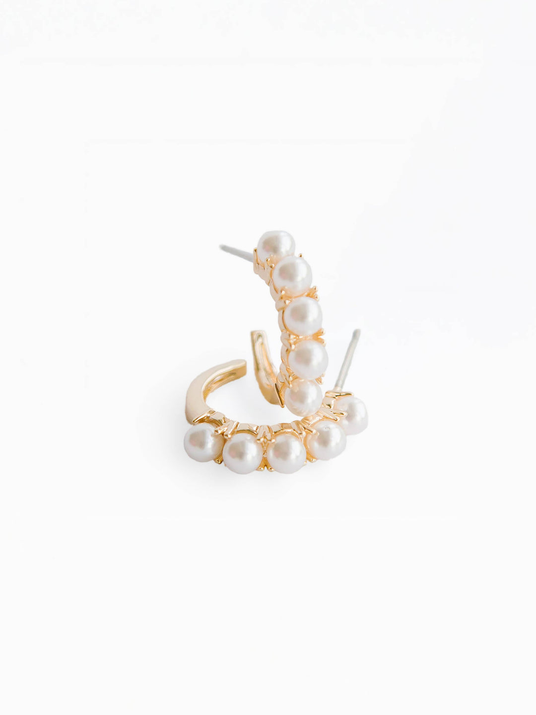 Jeanine Pearl Hoop Earrings