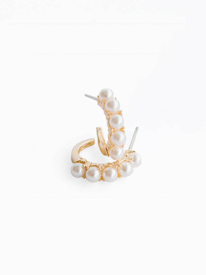 Jeanine Pearl Hoop Earrings