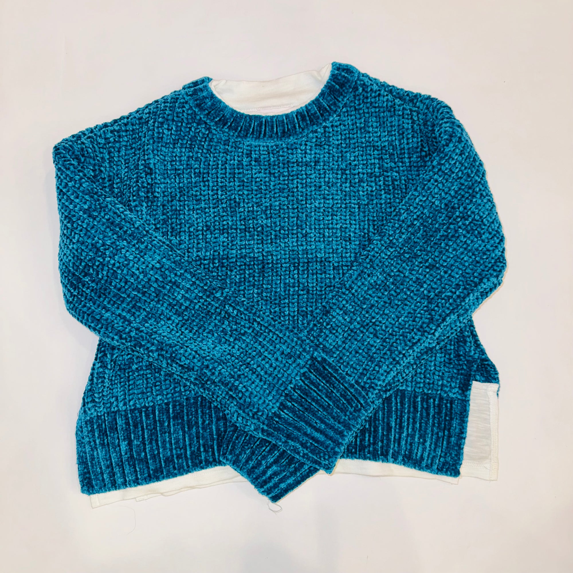 56- Blue Combo LS Top