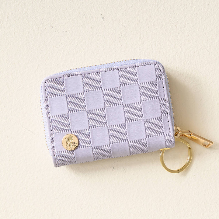 Zip Around Wallet-Periwinkle Check