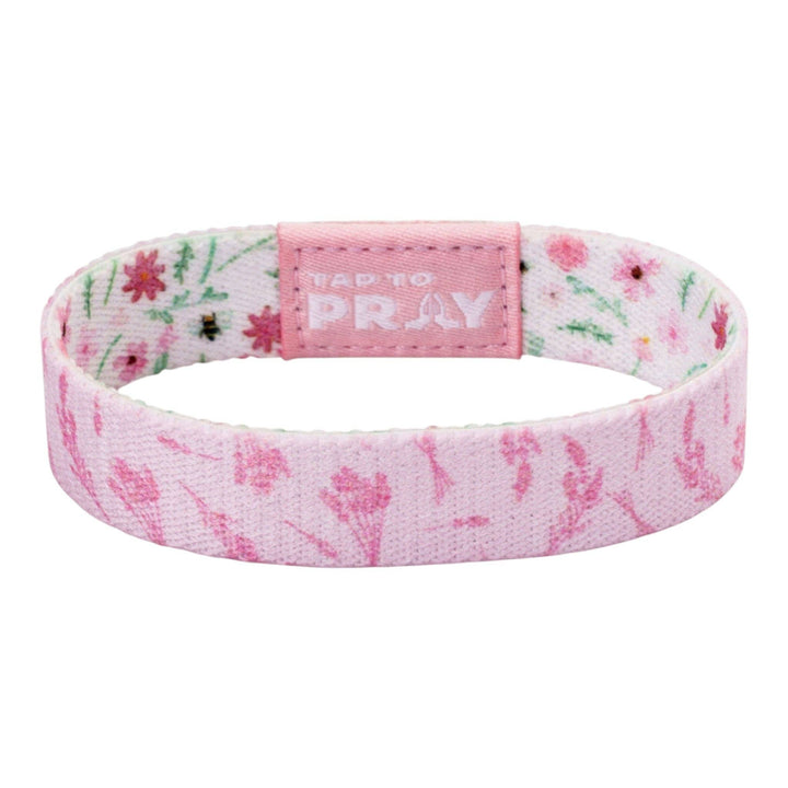 Tap To Pray® Wristband – Meadows - White: Medium