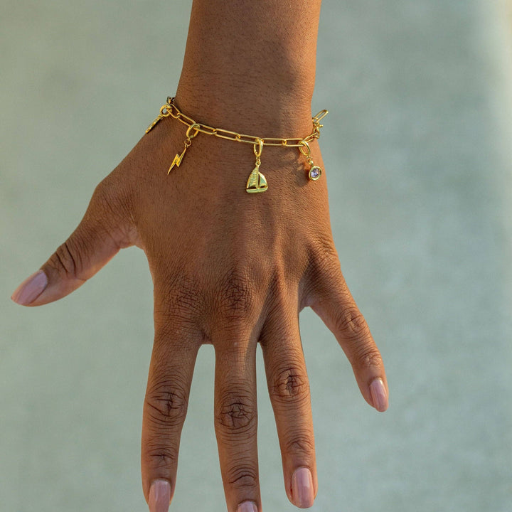 Birthstone Classic Gold Charms: October - Pink Tourmaline