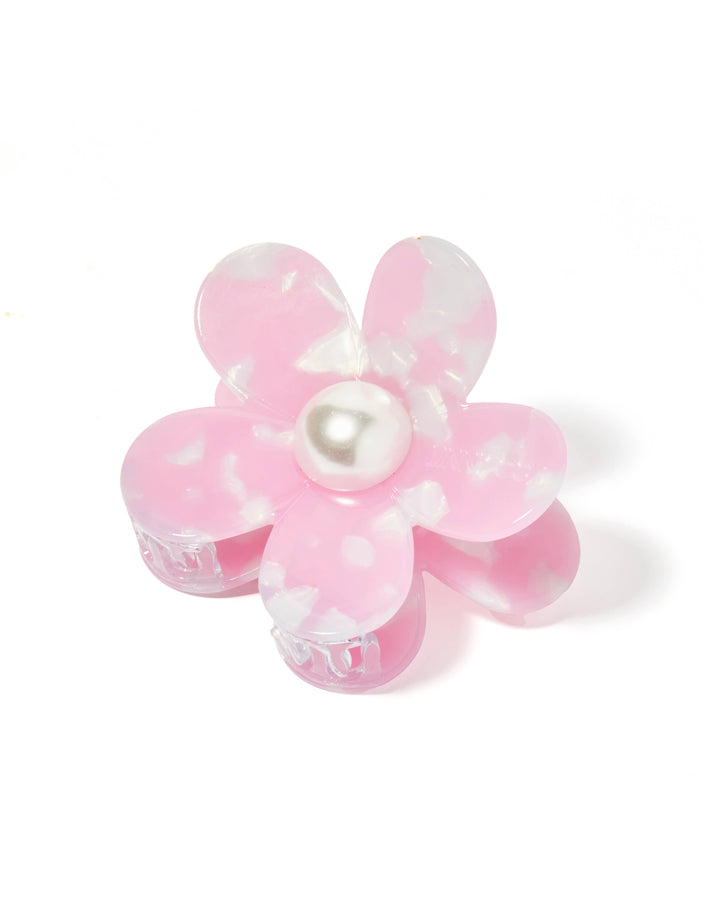 Gigi Hair Clip - Pearl Center - Pink