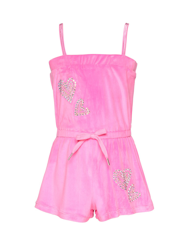 Pink Pull On Velour Romper