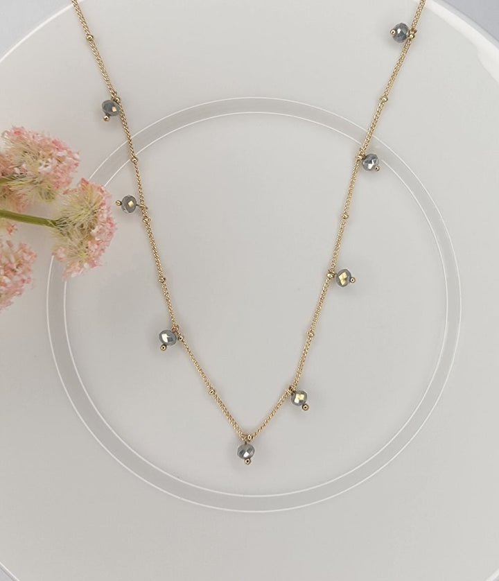 Gray Beaded Necklace