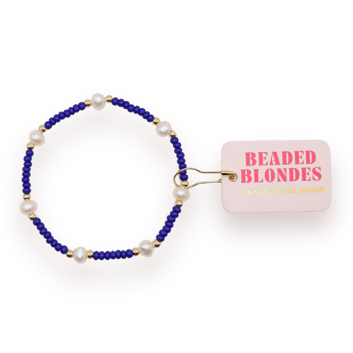 Cobalt Blue Pearl Bracelet