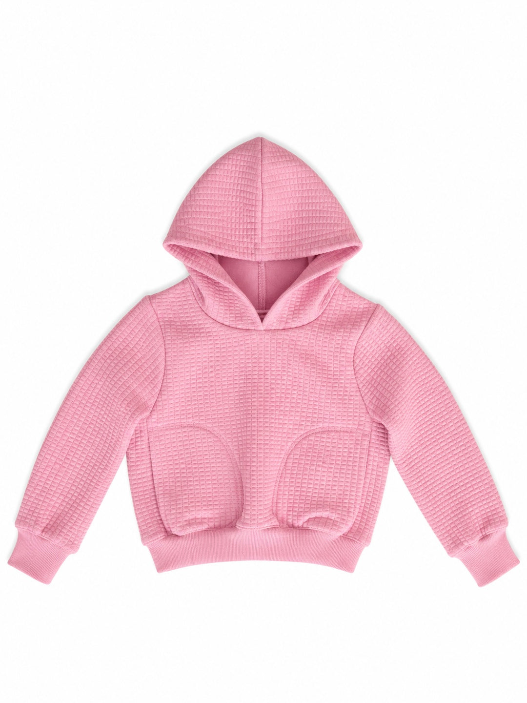 Quilted Cotton Knit Cropped Hoodie