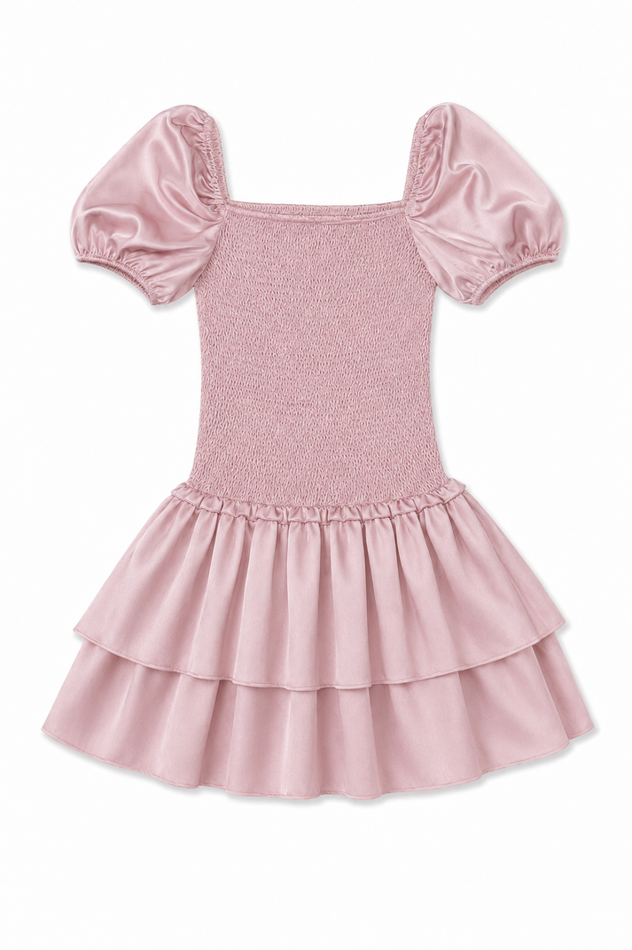 Lexi Cap Sleeve Smocked Dress Mauve