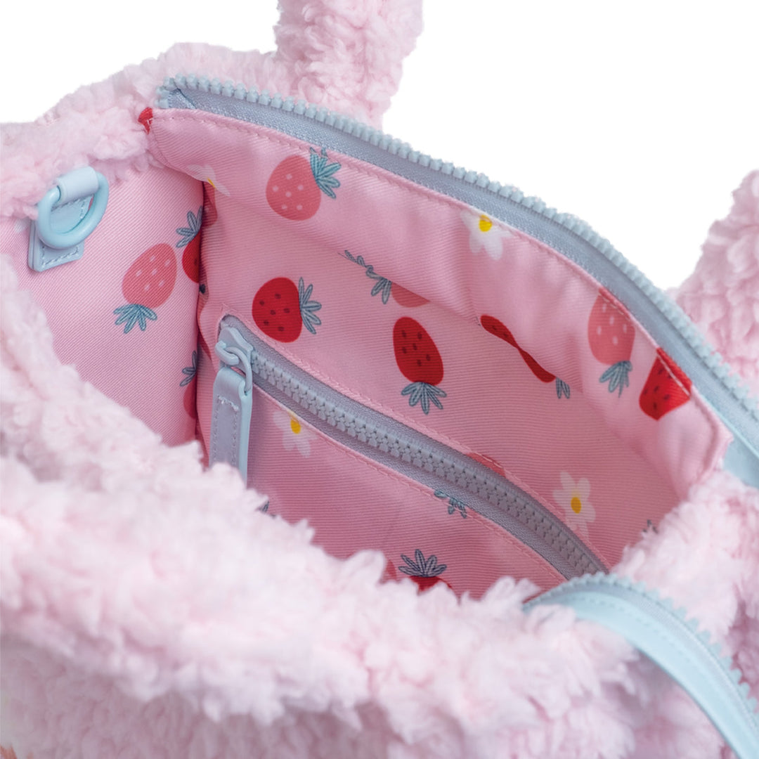 Sherpa Tote Bag - Strawberry Daisy