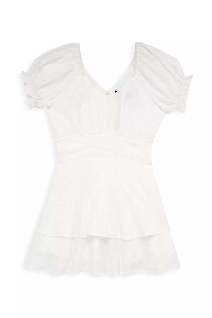 White Delilah Gauze Dress with Tie in Back