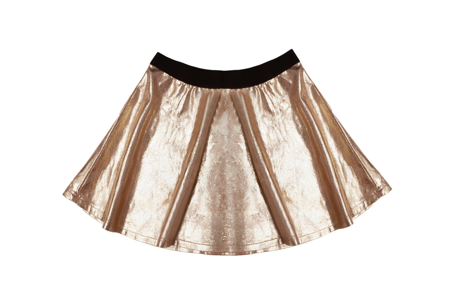 mia leather skater skirt gold