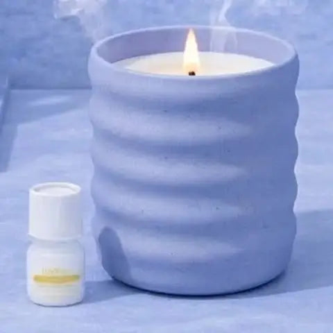 Flameless Candle Diffuser - Ribbed (Bubble Blue)