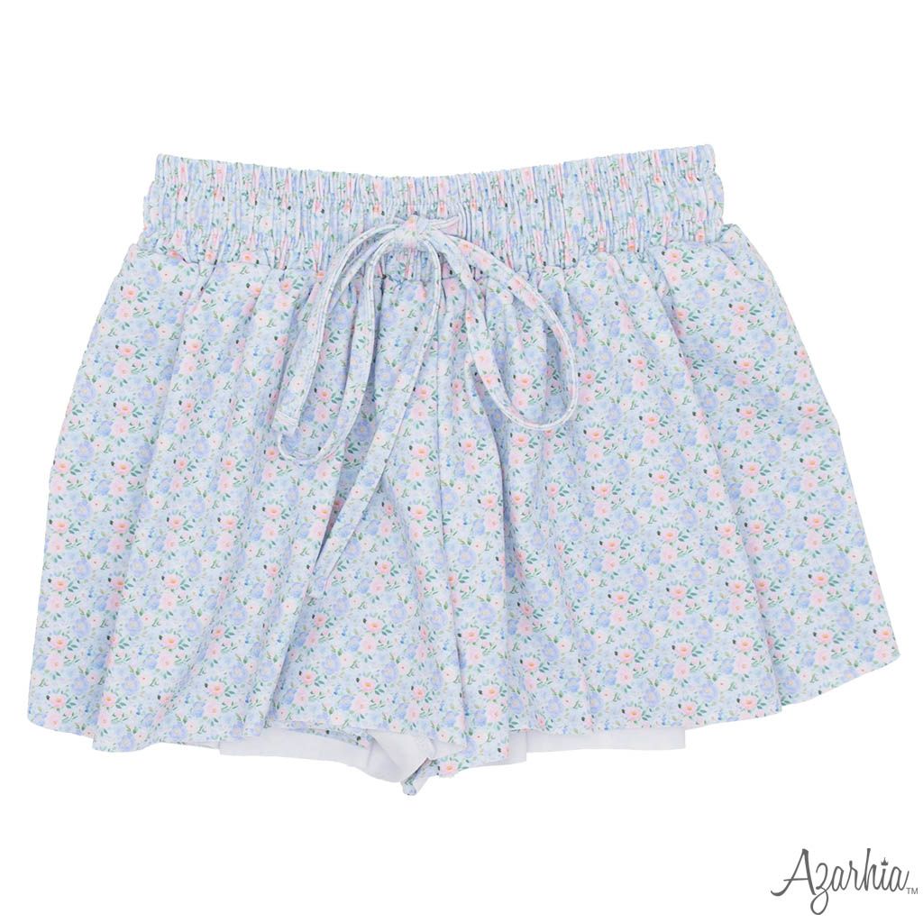 Grand Blue Flowers Butterfly Shorts