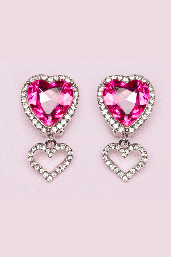 Heart Jewel Clip On Ear