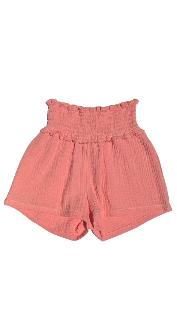 Sadie Shorts Coral Gauze