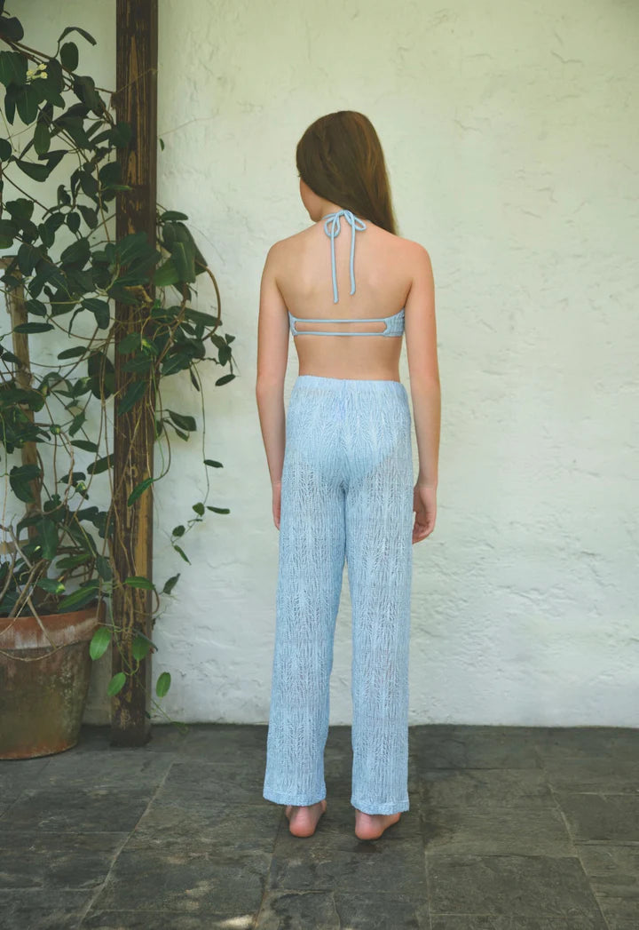 Evy Pants Coverup - Cloud Blue Weave
