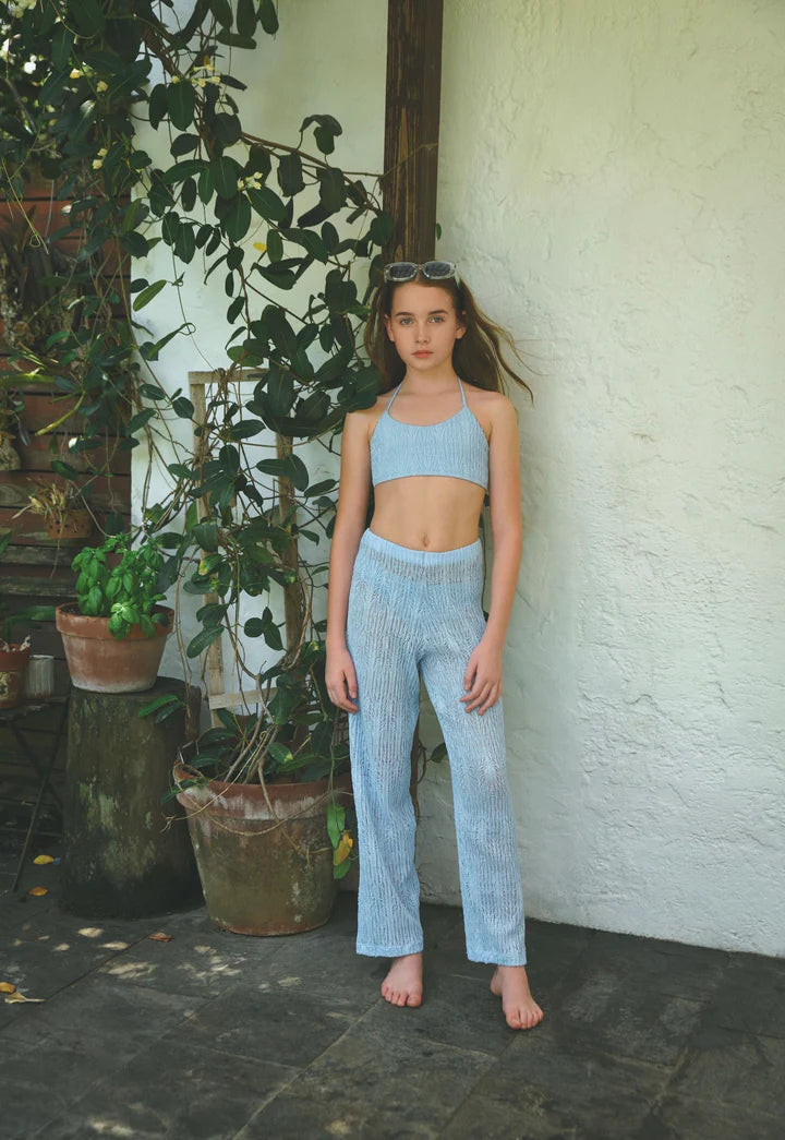 Evy Pants Coverup - Cloud Blue Weave