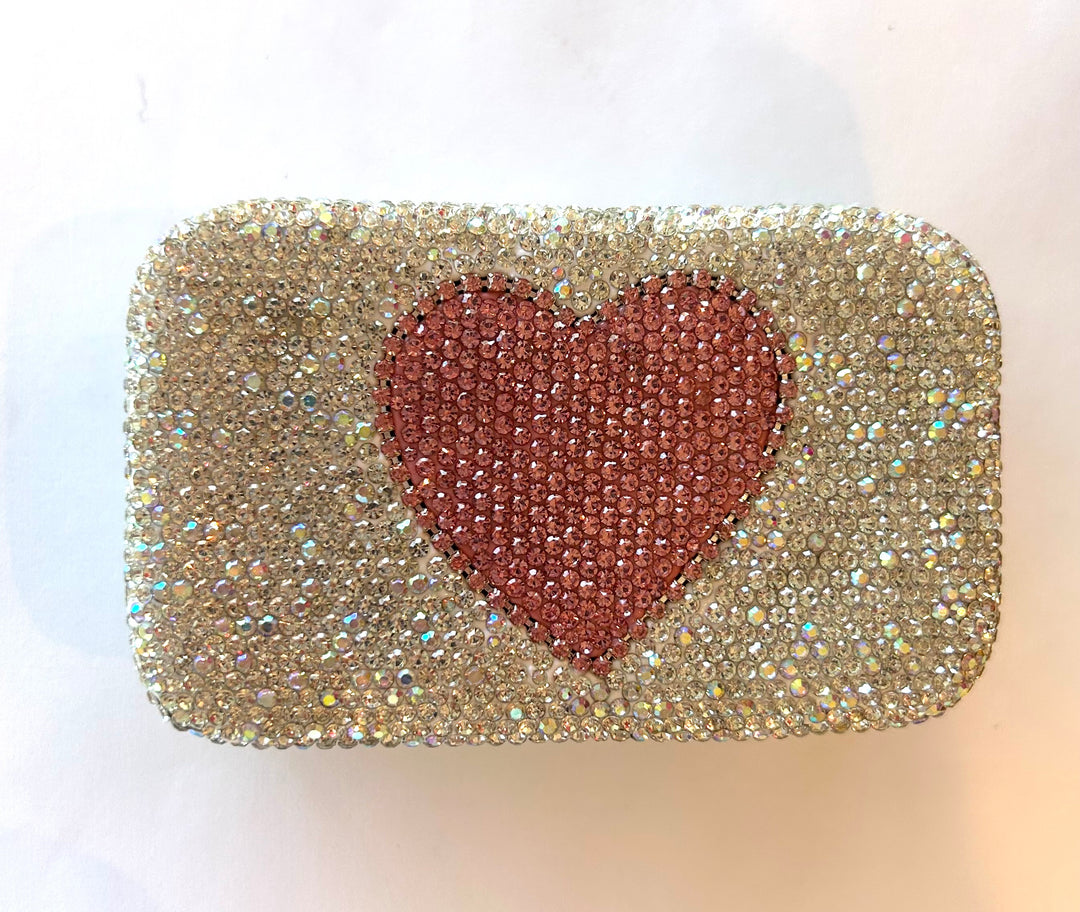 Heart Rhinestone Jewelry Box