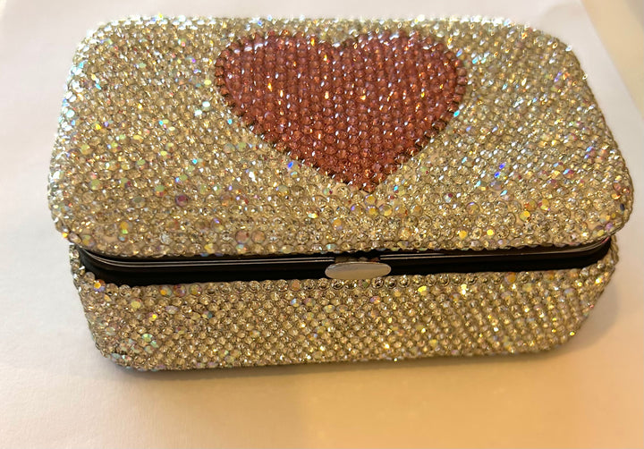 Heart Rhinestone Jewelry Box