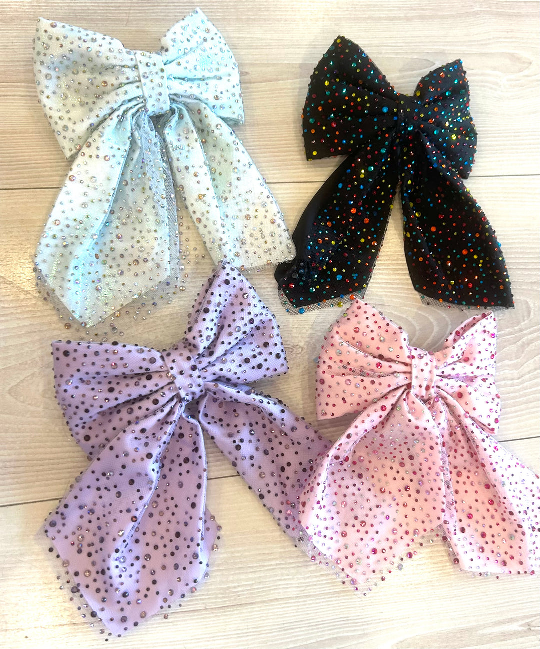 Jeweled Tulle Bow Clip