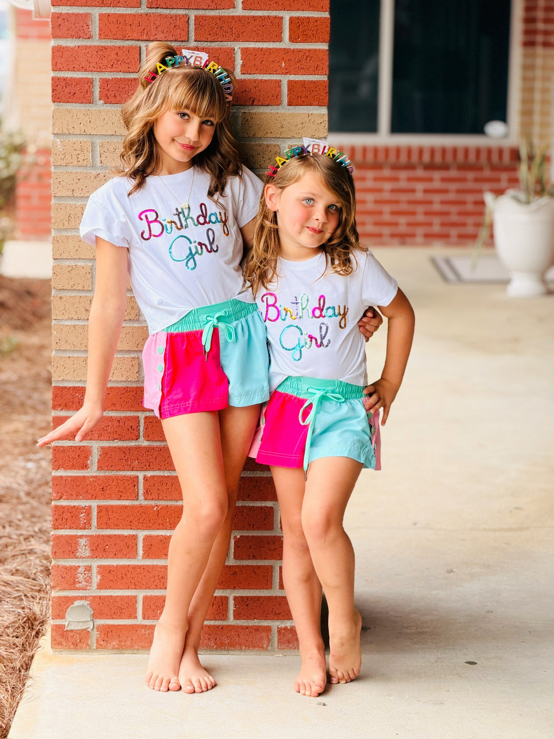 Pinks and Blues Color Block Short