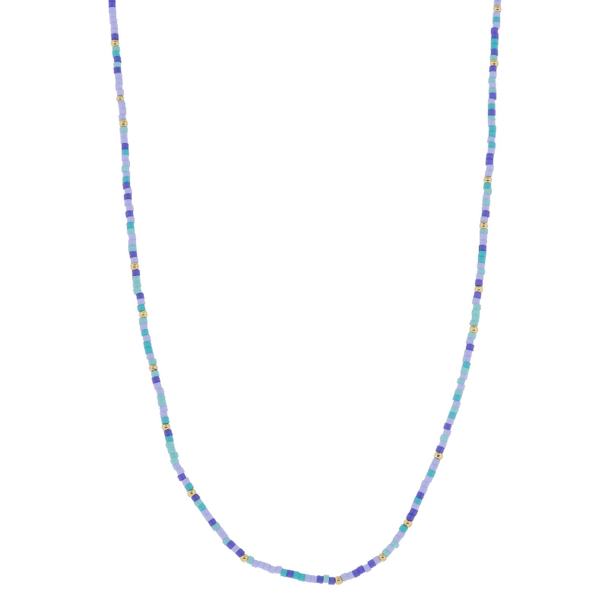 Colored Beaded Necklace Dainty Multi Blue